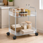 2 Layer Storage Trolley with Wheels – Compact & Movable Organizer