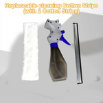 Diagram showing how to refill the spray bottle of the glass cleaner.