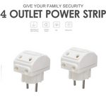 Top view of the Tetherix 5-Way Multi-Plug Socket, showing all 2-pin outlets.