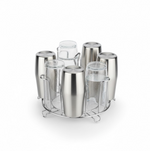 Detailed view of the sleek, round design of the glass holder.