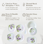 Hygienic 32-piece plastic dinner set, ideal for serving family meals.