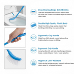 Close-up of flexible bristles on the toilet brush, ideal for tough stains.