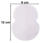A single white, textured sweat pad with black arrows indicating a width of 9 cm and a length of 12 cm.