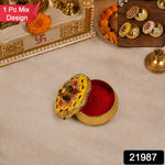 Mix design decorative kankavati with lid, 1 piece