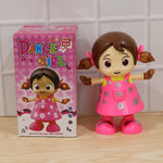 Gift box with dancing girl musical light toy