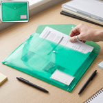 A4 plastic document folder button closure