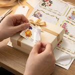 Gift tags with floral foil design for present decoration