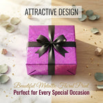 Decorative gift wrapped with metallic floral paper