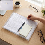 Transparent plastic button file folder A4