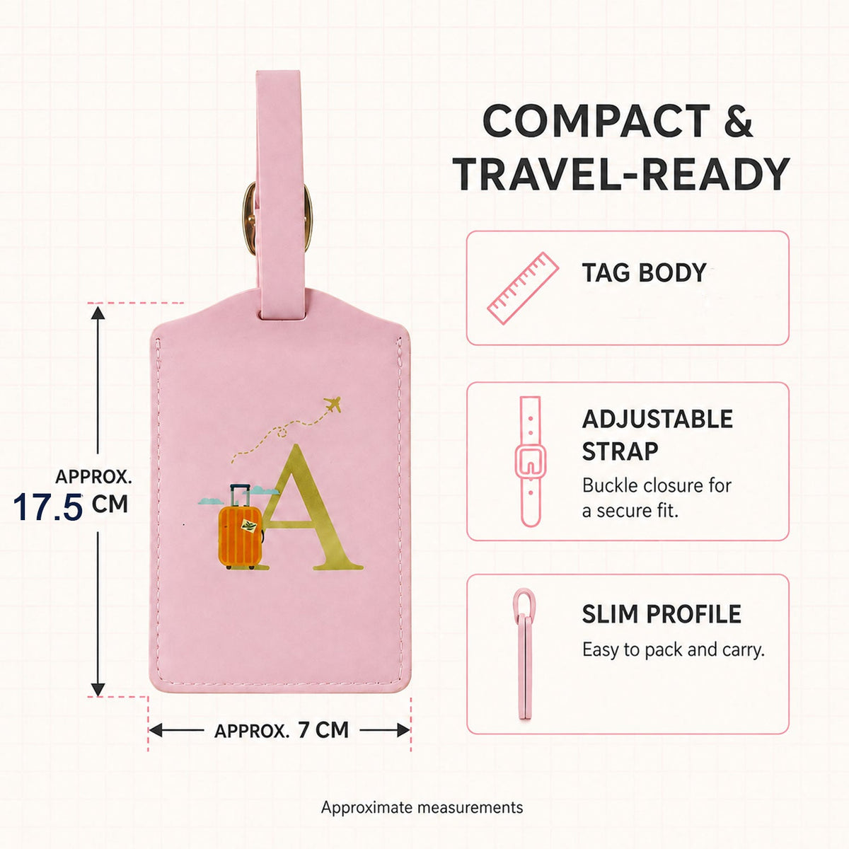 Luggage tag size guide