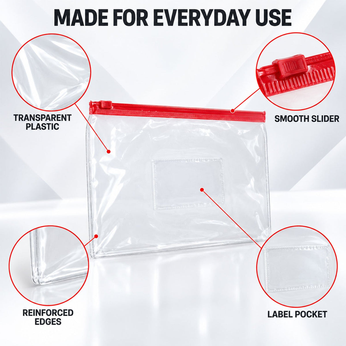 Zipper pouches organizing use