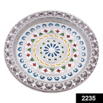 Silver plated pooja thali with a subtle design, enhancing your festive rituals.