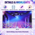 Disco backdrop curtain white bg