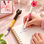 Cartoon bear head ball pen set fine tip