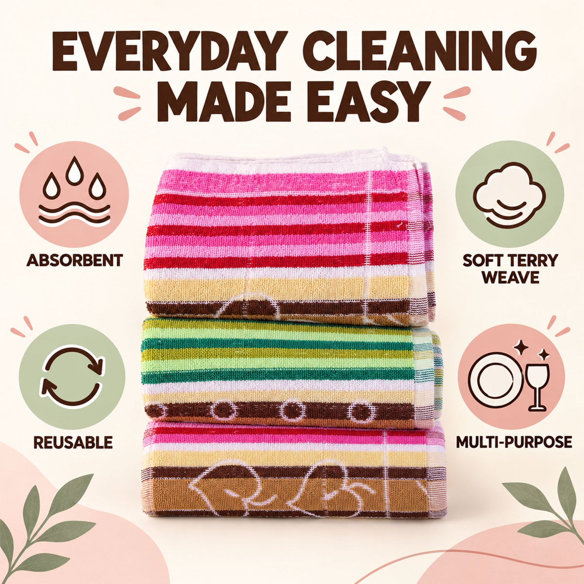 Glass cleaning cloth white bg