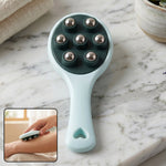 Close-up of the 7 steel ball massager head for targeted relaxation.