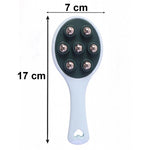 Size guide demonstrating compact roller ball massager dimensions.