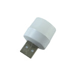A white USB mini light bulb with a silver USB connector, angled on a plain white background.