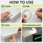 Steps for applying glow in the dark fluorescent tape