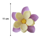A purple and yellow flower clip with a yellow center, displaying an '11 cm' measurement arrow on a white background.