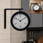 Round Double Sided Wall Clock – Vintage Station Style