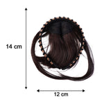 Size and fit of natural black clip-in hair bangs wig