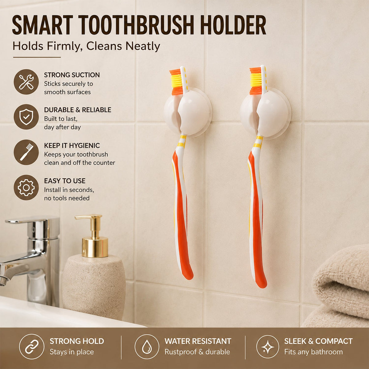 Bathroom toothbrush holder display