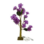 Artificial flower LED decorative lamp on white background