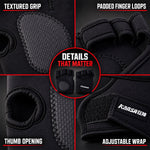 Gym gloves grip view