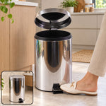 Steel pedal dustbin 8 litre inner bucket