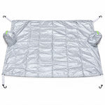 Windshield cover laid flat on white background