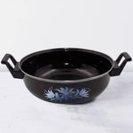 14 inch cast iron kadai showing rustic texture and wide base for Indian cooking