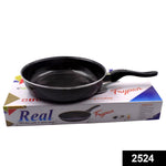 Side view of the hard anodized fry pan showcasing its sleek design.