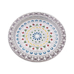 Beautifully crafted silver plated thali, ready for your sacred offerings.