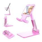 A phone stand with a mirror, adjusted to a higher position for comfortable viewing.