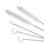 Stainless steel straw cleaning brush, 23cm long, for reusable straws.