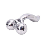 The 3D roller face massager actively massaging the jawline for improved skin elasticity and lift.