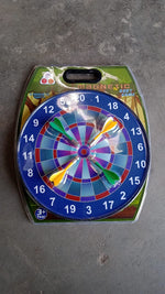 Packaging of magnetic dartboard game set with darts inside