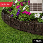 Decorative plastic garden fence border, 20 piece set