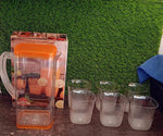 Detail of the sturdy, transparent plastic water jug, showing its sleek design.