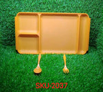 Stylish plastic compartment plate set for easy and mess-free meals.