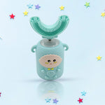 The Kids Electric Toothbrush showcasing its vibrant light and musical functions during use.