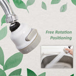 Close-up view of the 3-mode water saving faucet nozzle, highlighting its durable construction.