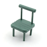 Close-up of the smooth, eco-friendly beech wood finish of the mini chair phone stand.