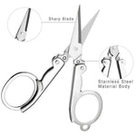 Multiple views of the durable folding scissor for various uses.