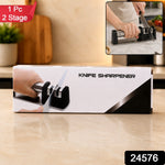 Effortless Two Stage Knife Sharpener with Stable Base