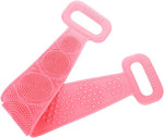 Detail of the soft, BPA-free silicone bristles on the bath body brush.