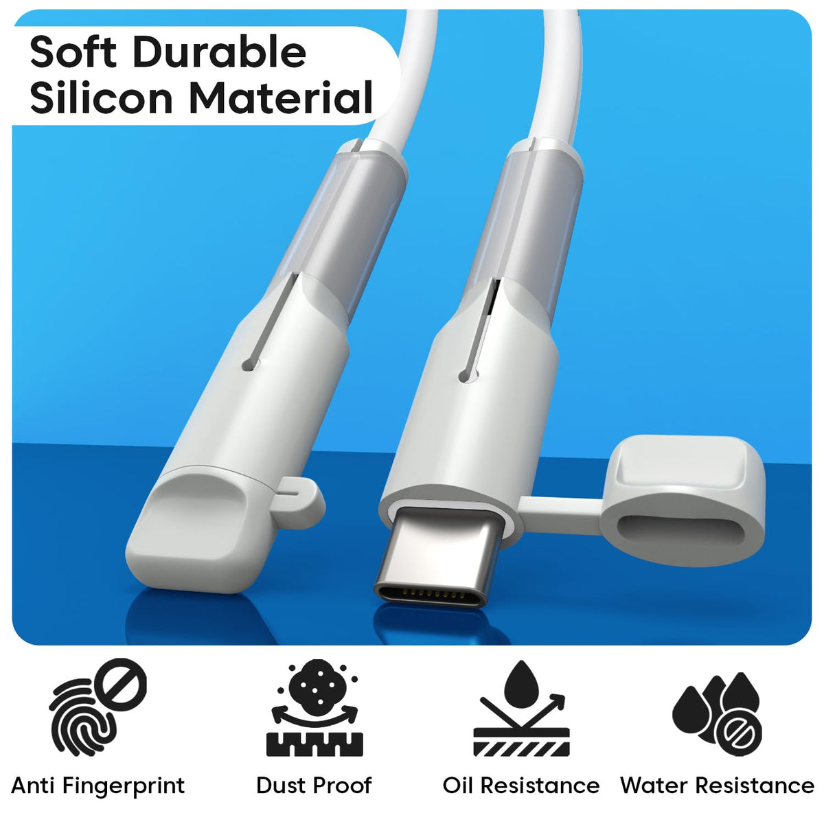 Sounce Type C Cable End Protector Silicone Cap, Grey