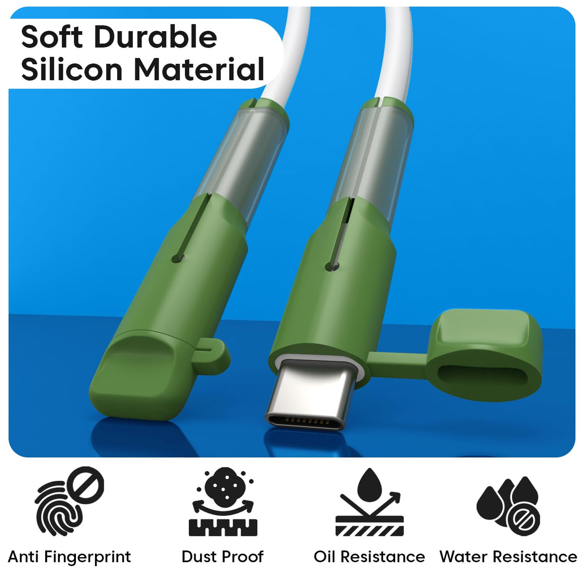 Sounce Type C Cable End Protector Silicone Cap, Grey