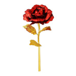 10-inch artificial golden rose in full view showing size and gold overlay